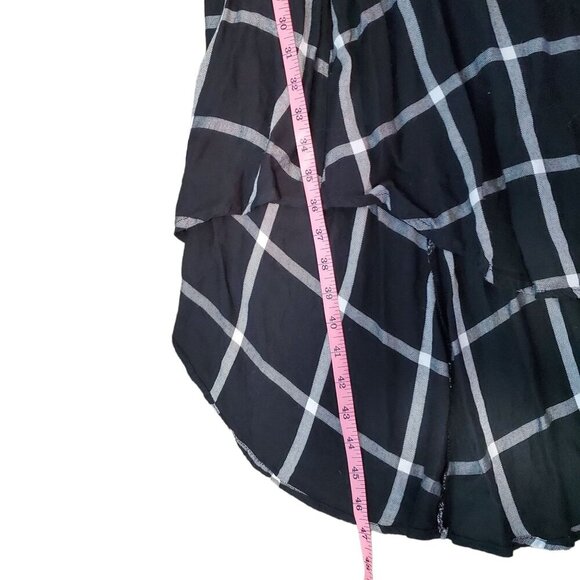 Altard State Medium Black & White Plaid Button-Down Midi Dress With Tie Waist - Picture 7 of 10